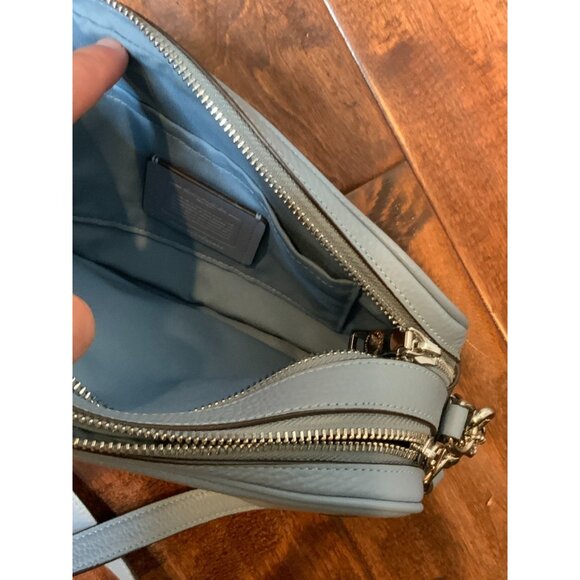 Coach Light Blue Refined Pebbled Isla Chain Crossbody - Picture 8 of 9